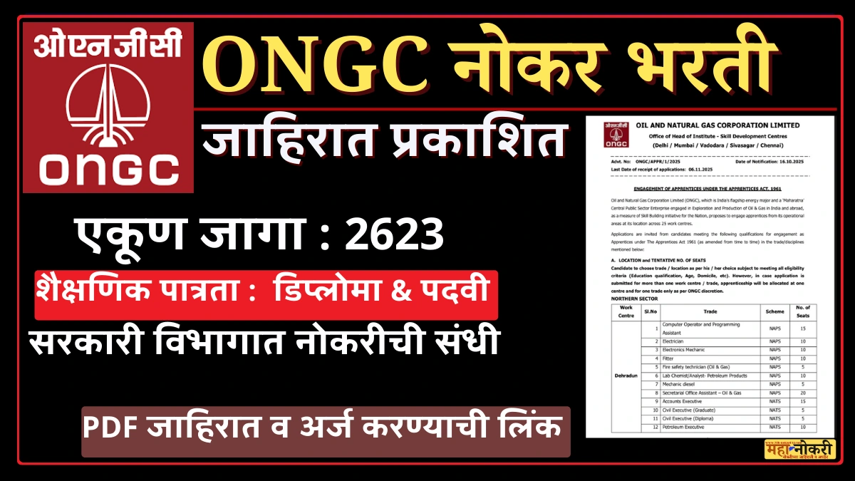 ONGC bharti 2025