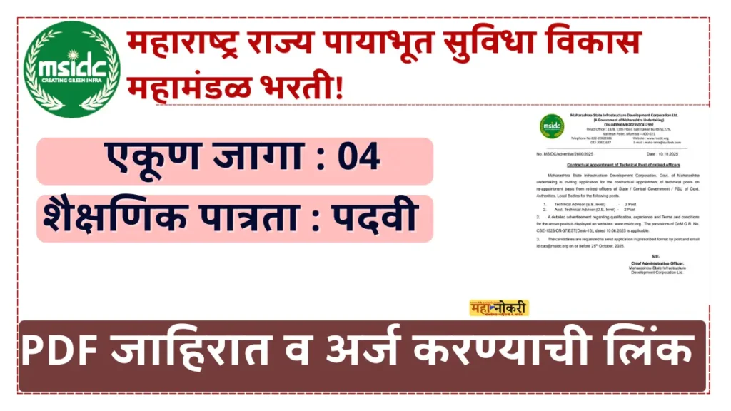 MSIDC Recruitment 2025